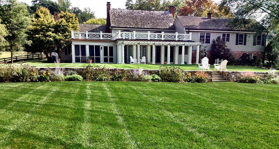 Lawn care at a home