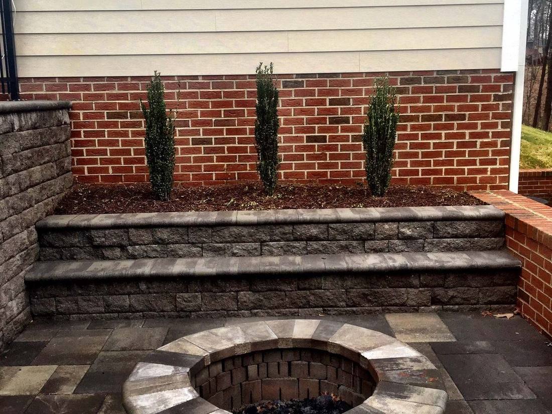 Patio, steps and fire pit